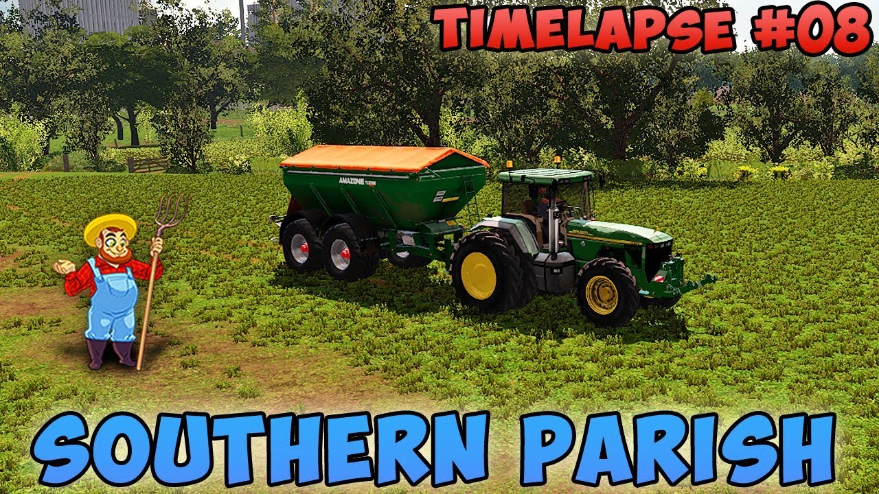 FS 17 | Southern Parish with Seasons | Timelapse #08 | Fertilizing and sowing grass fields