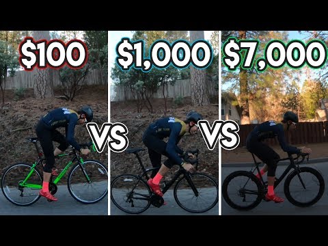 $100 vs $1,000 vs $7,000 road bike TEST (WHATS THE DIFFERENCE???)