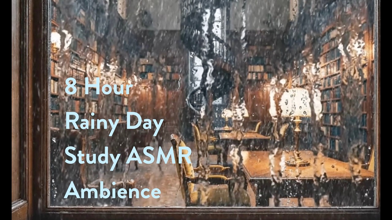 Spring Library Rain 8 Hours in a Rainy Library π Cozy ASMR Rain Sounds & Ambience for Sleep ...