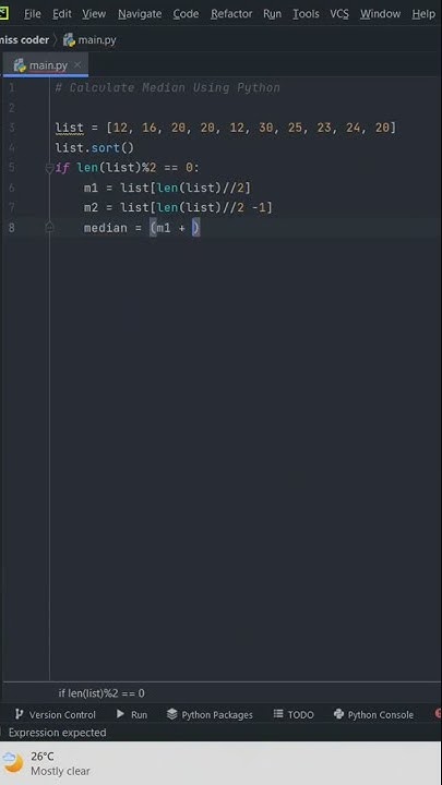 Calculate Median using Python #codewithharry #python #programming # ...