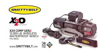 Mount winch on trailer hitch | Smittybilt XRC GEN2 9.5K Waterproof Winch with Steel Cable - 97495