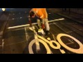 Road marker putting in a bike symbol