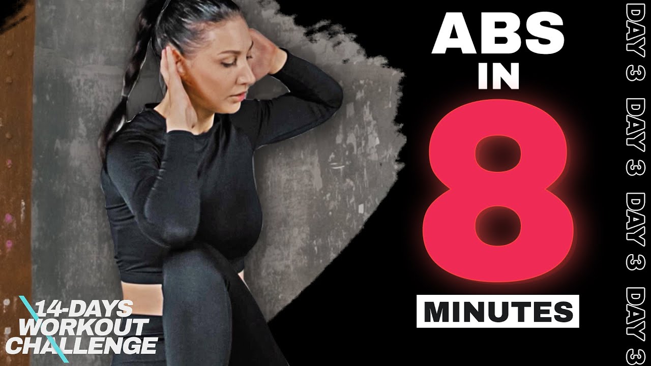 8 MIN ABS WORKOUT - 14 Day Challenge, Day 3 / No Equipment - YouTube