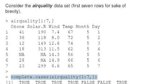 Computing with R : Complete Cases