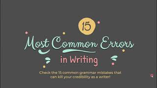 The Most Common Errors in Writing