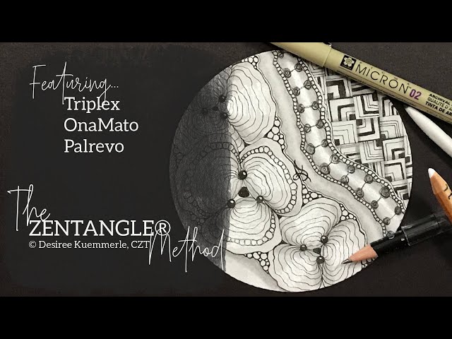 ZENTANGLE® Tile #19, Tangle TRIPLEX and PALREVO