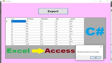 C# Tutorial: import data from Excel to Microsoft access