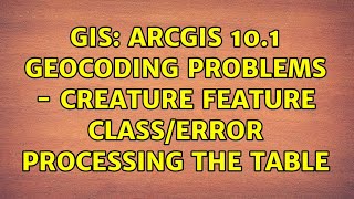 Famous GIS: ArcGIS 10.1 Geocoding problems - Creature Feature Class/Error processing the table Wealth