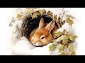 Learn to paint with acrylics winter bunny