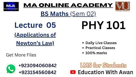 PHY 101 | Lecture 05 | Application of Newton