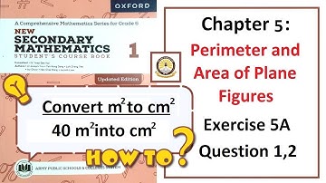 Exercise 5A Question 1 & 2 - (Area and Perimeter) – Math Class 6 Army Public School (APS).