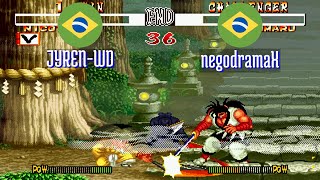 FT5 @samsho2: JYREN-WD (BR) vs negodramaX (BR) [Samurai Shodown II Fightcade] Aug 3