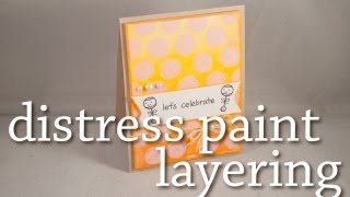 Distress Paint Layering - Gradient and Polka Dots Baby Card