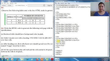 CBSE CA(Computer Application) Class-10 Ch-4 HTML-II Images, links and tables Practicals