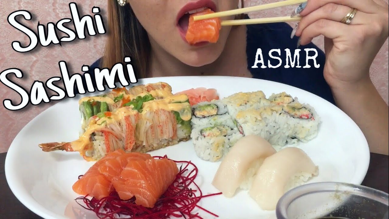 ASMR Sushi Sashimi (Whispering) | Eating Show | EatWithJas91