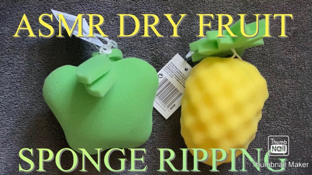 ASMR Dry Fruit Sponge Ripping | Destroying | Aggressive Scratching | Oddly Satisfying | Soothing