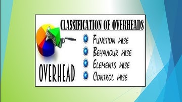 #CLASSIFICATION OF OVERHEADS
