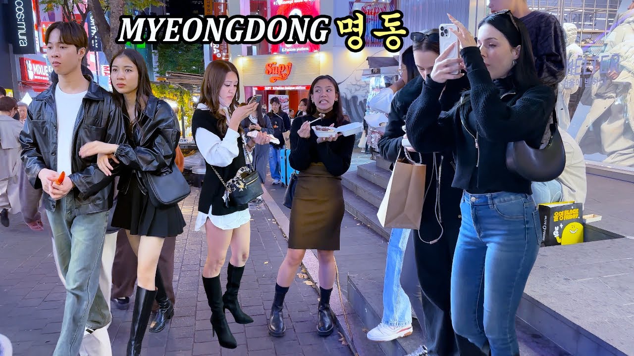 [4K MYEONGDONG SEOUL 👌👌👌] 서울 명동 거리에는 쇼핑을 하면서 즐거워 하는 관광객들이 많네요 😎😎😎