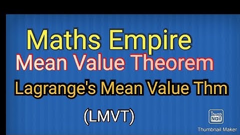 Langranges Mean Value theorem