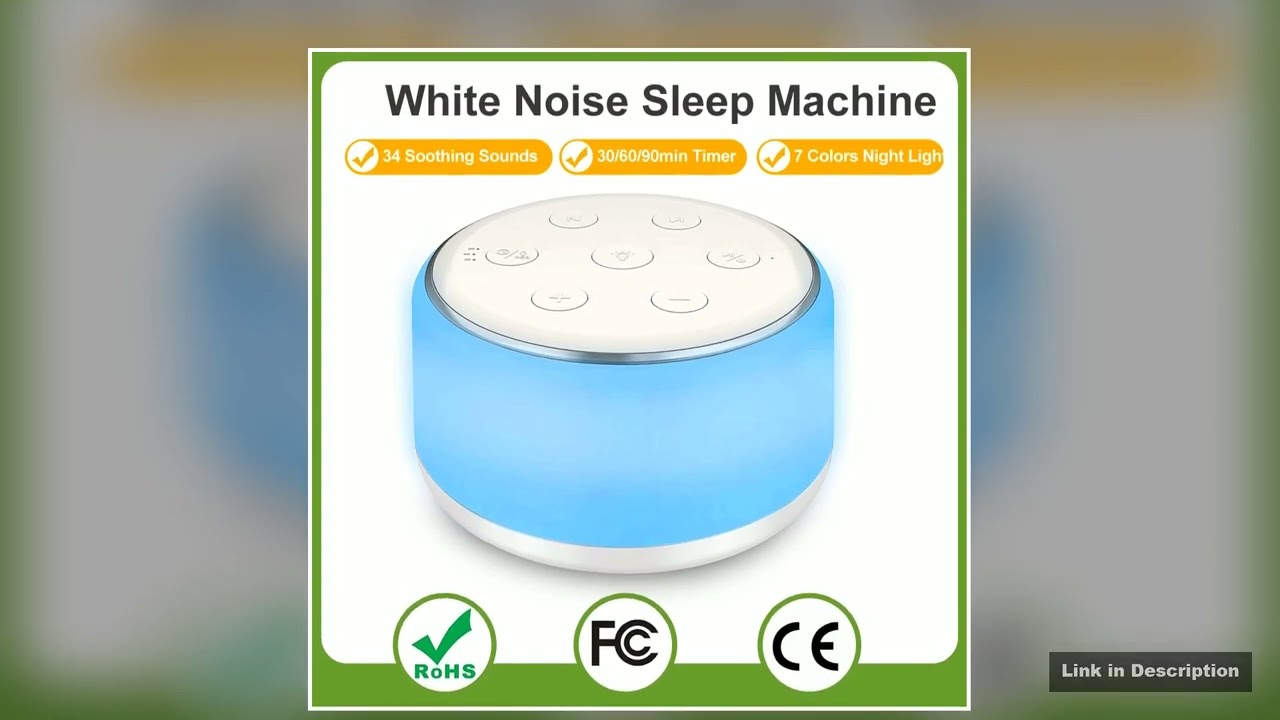 White Noise Machine Desktop Sleep Sound Machine for Baby Sleep Soother 7 Colors Night Lights 34
