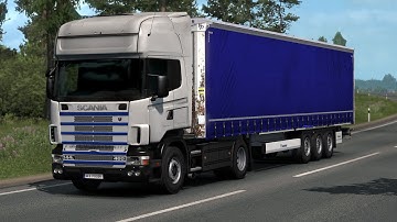 ETS2 - Scania 144L 460 V8 - Pure V8 Sound of DSC14 Engine - TrackIR - Logitech G27 - Trip in Estonia