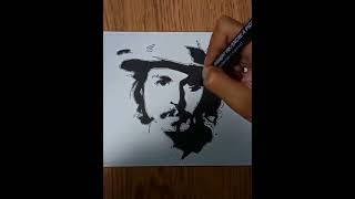 STENCIL Jhonny Deep drawing #shorts