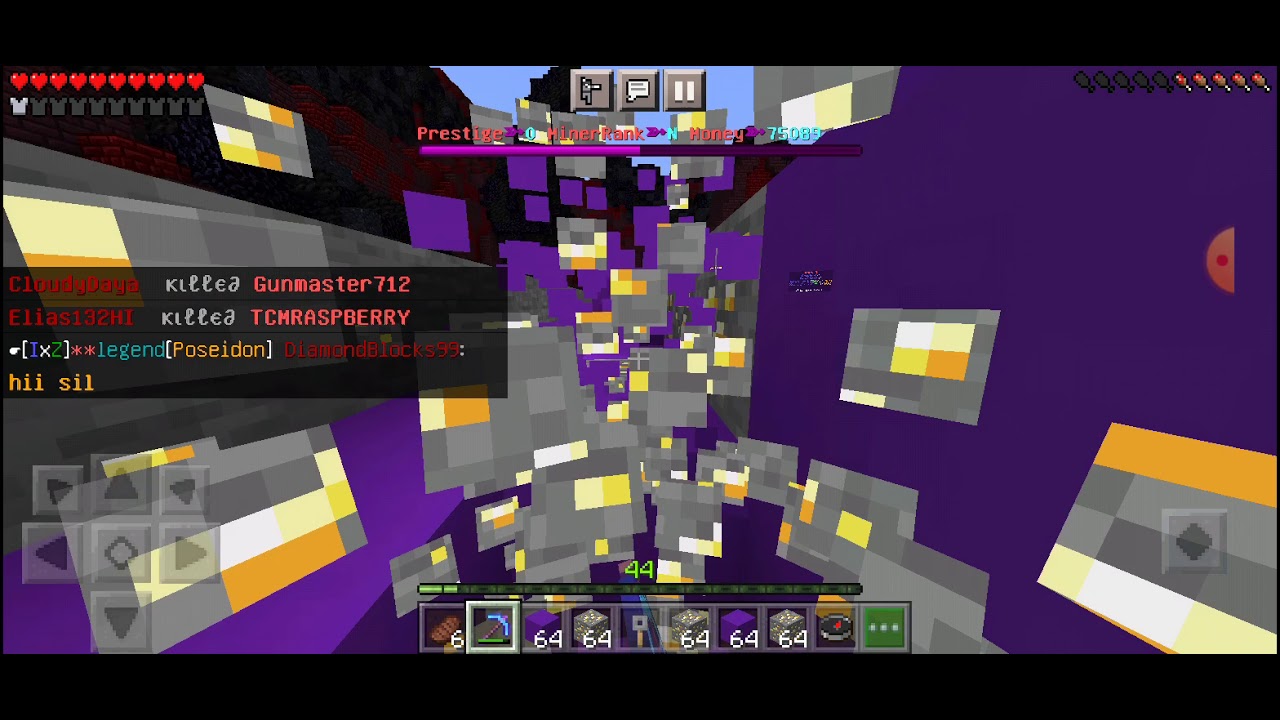Playing in a Minecraft prison server called prime games for Minecraft ...