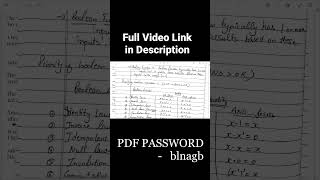 Boolean Algebra || Digital Electronics B.Tech Study Material || Handwritten Notes || Important Notes