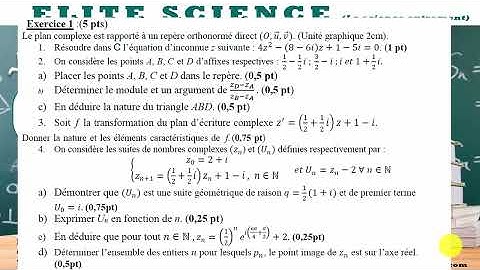 (TS2/MATHS) Correction épreuve maths: Exo 1: NOMBRES COMPLEXES, SIMILITUDES PLANES, SUITES COMPLEXES