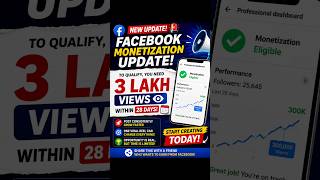 Did you know creators are racing to hit 3 lakh views in just 28 days? #shorts #facebookmonetization