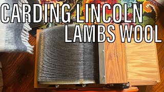 Carding a Lincoln ram lamb’s fleece, spinning wool into yarn, and knitting my own wardrobe.