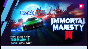 NFS No Limits | Tushek Aeon-E - Immortal Majesty II | NFSNL | 0 Gold Spent | Day 5 Fang