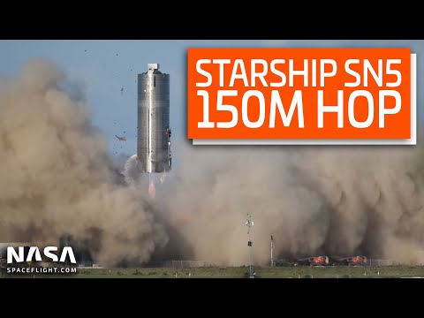 SpaceX Boca Chica - Starship SN5 success with 150 meter hop