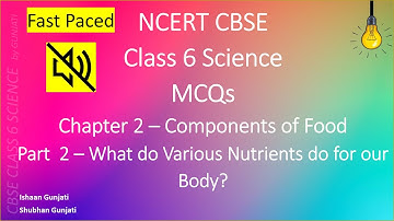 NCERT CBSE Class 6 Science - Chapter 2 Part 2: Components of Food - Quiz/Question Answer