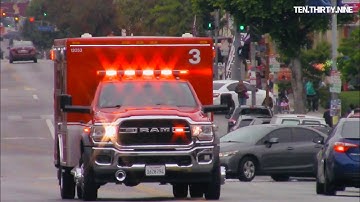 LAFD RESCUE 3 RESPONDING TRANSPORTING