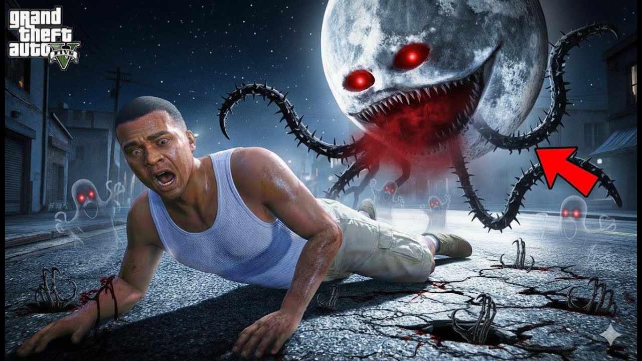 Franklin Finds A Way to Fix The Strange Moon In GTA 5 ! (GTA 5 mods)