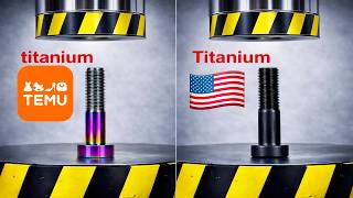 TEMU TITANIUM BOLTS UNDER HYDRAULIC PRESS | 🇺🇸 USA VS 🇨🇳 CHINA Expensive VS Cheap Studs