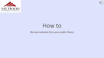 MHCC Library: How to Borrow Books from the Public Library