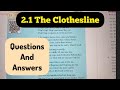 6th Std - English - Chapter 2.1 The Clothesline questions answers exercise in hindi - 2025