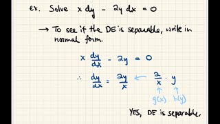 Math 24 2.2 Separable Equations