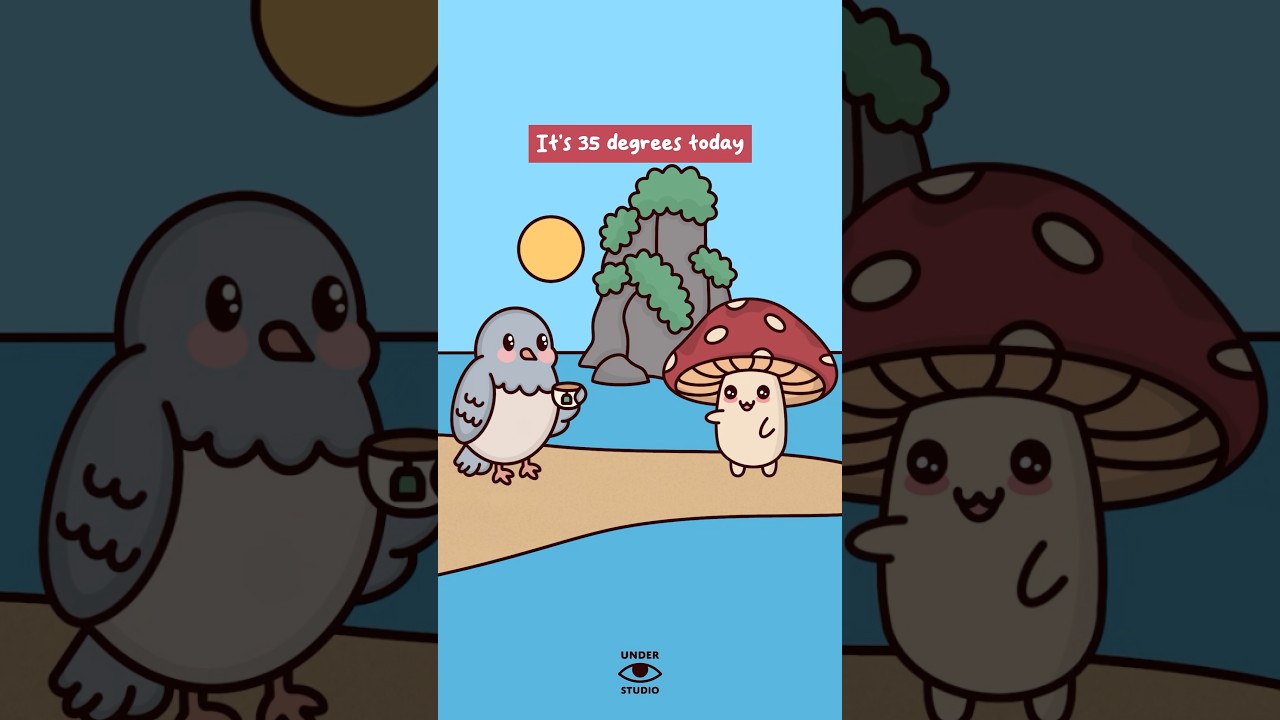 Hot Drinks Cool You Down 🐦 Mushie & Birdie | Comedy Animation | Original Audio: @morgantrotmannn