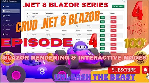 EPISODE 4 On How to Create Simple CRUD .NET 8.0 Blazor With Auto Render Magic,EF Core, SQL Server.