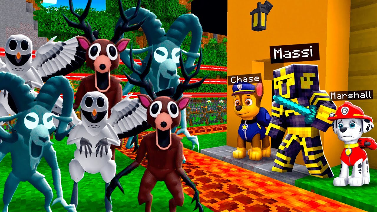 PAW PATROL me Ayuda a Defender MI CASA de APOCALIPSIS de 99 Noches En El Bosque en MINECRAFT 😱