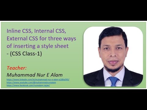 Inline CSS, Internal CSS, External CSS for three ways of inserting a ...