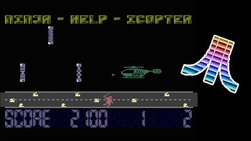 Atari 8-Bit Game Play, Ninja-Help-Icopter