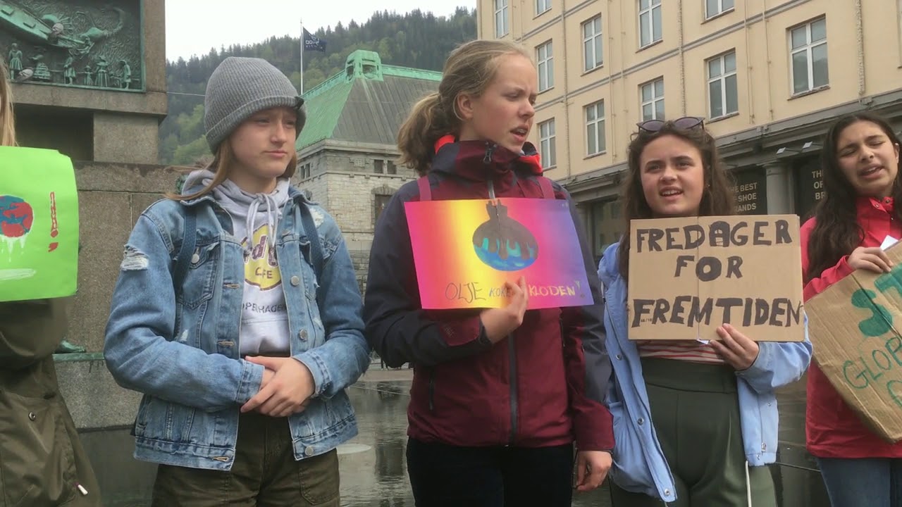 Skolebarn Skolestreik Torgallmenningen