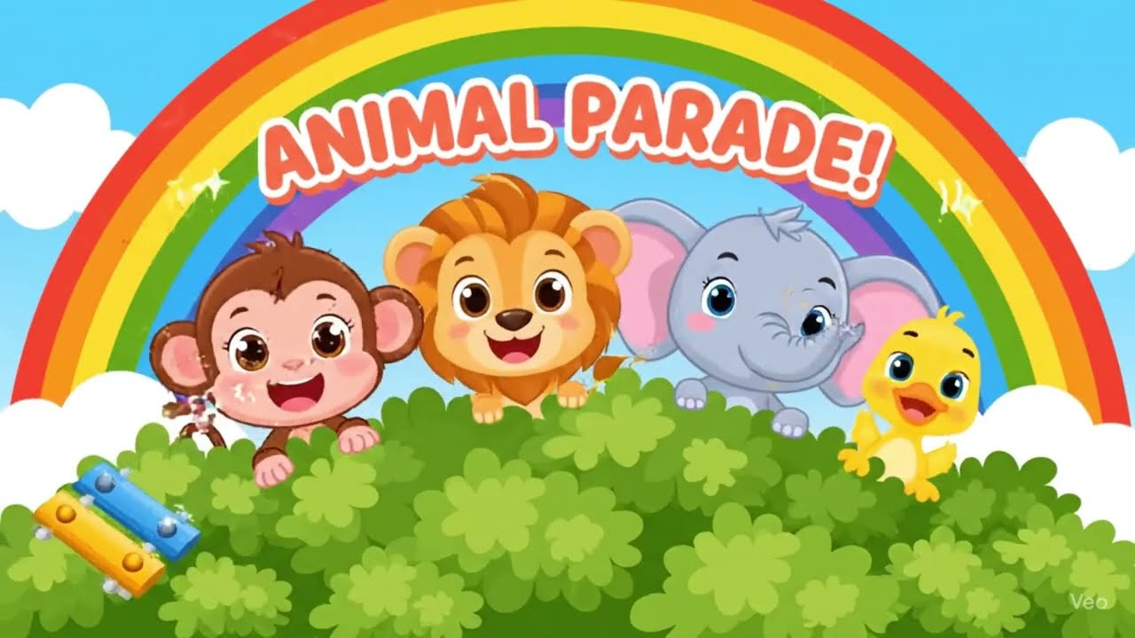 Shorts# | Animal  Parade Song 🐵🦁🐘🦆 | Fun Nursery Rhyme for Kids | Trailer