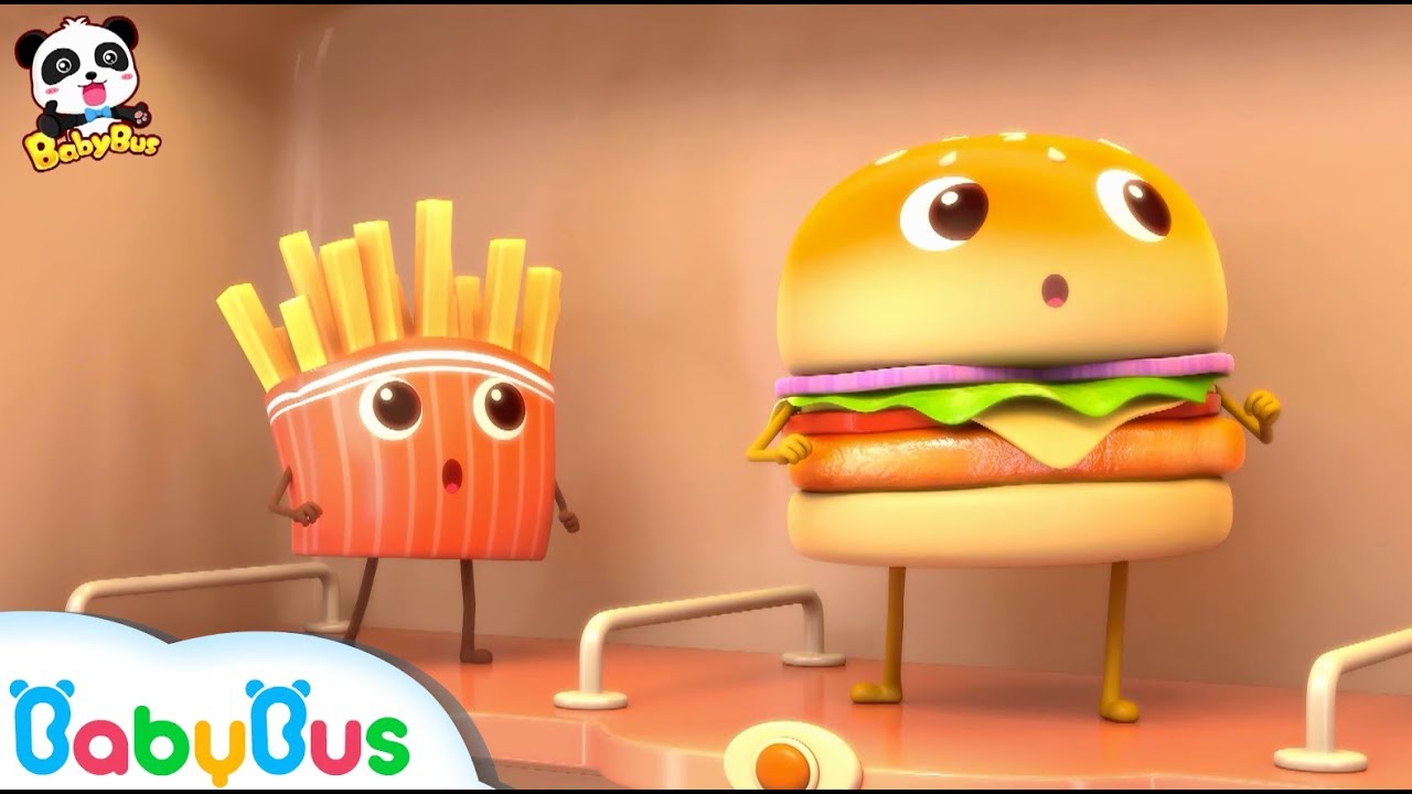 New 巨大ハンバーガーとフライドポテトどっちが好きなの 巨大ハンバーガー屋さん お店屋さんごっこ 赤ちゃんが喜ぶアニメ 動画 ベビーバス Babybus Youtube