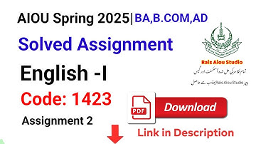aiou code 1423 solved assignment no.2 spring 2025