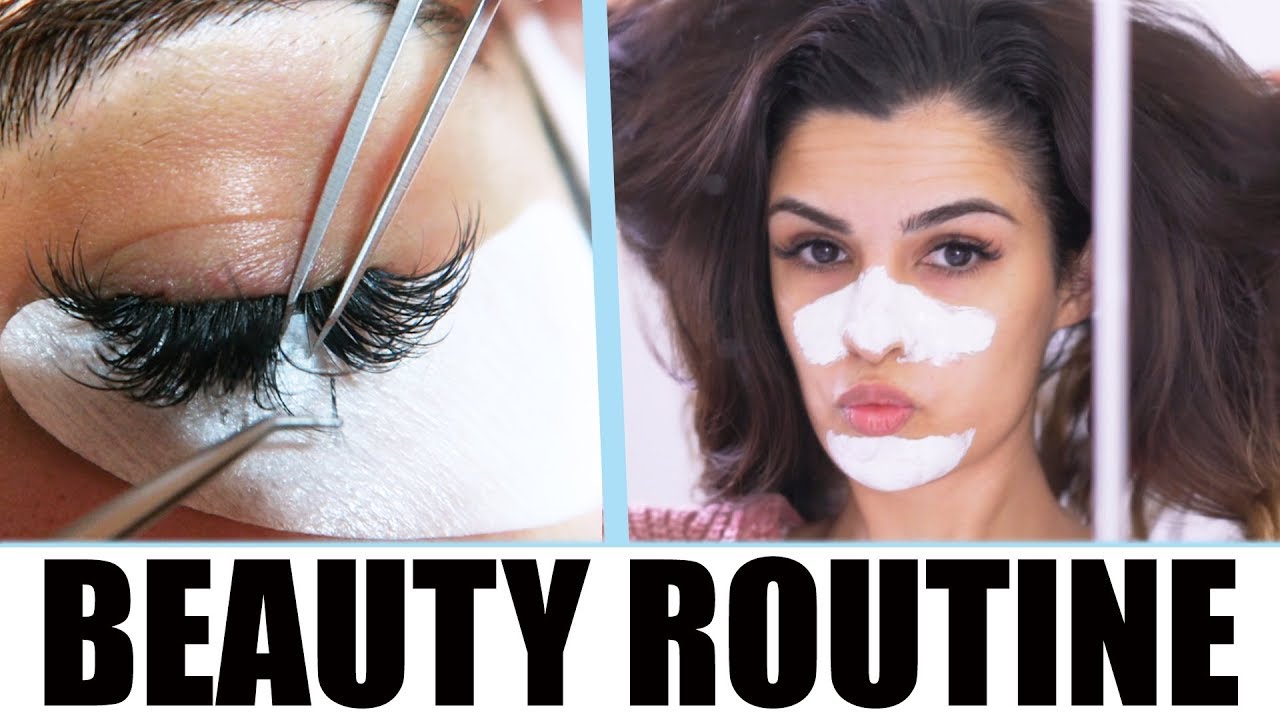 BEAUTY ROUTINE  HAARE WASCHEN, HAUTPFLEGE, LOCKEN MACHEN, WIMPERNVERLÄNGERUNG | KINDOFROSY